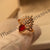 Fancy Golden Maroon Zircon Crystal Ring for Girls/Women - Meerzah