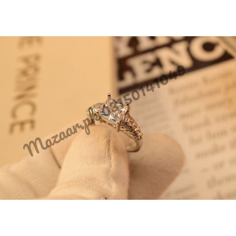 Fancy Silver Crystal Zircon Ring for Girls/Women - Meerzah