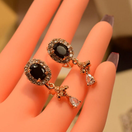 Black Stone Crystal  Earings for Girls/Women