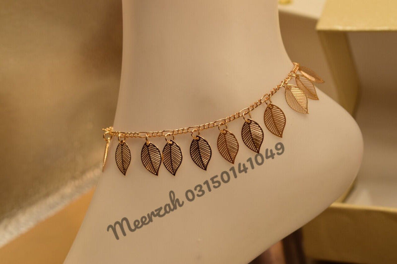 Beautiful Fancy Golden Leaf  Anklet for Girls/Women