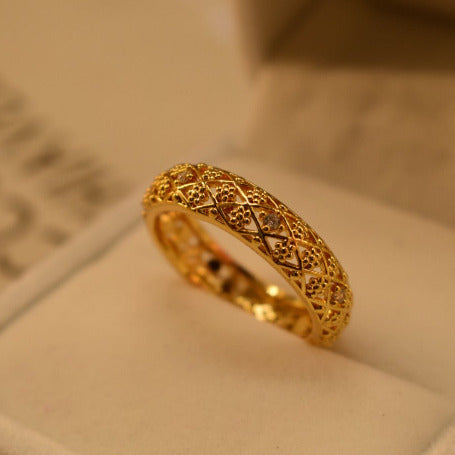 Elegant Gold Plated Crystal Ring for Girls/Women - Meerzah