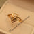 Elegant Stylish Golden White Crystal Ring for Girls/Women