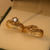 18k coated zircons studded adjustable pair ring for Girls/Women