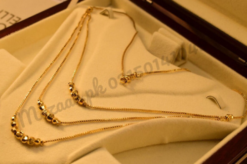 Elegant 18K Fancy Chain Mala Micro Gold Plated Pendant for Girls/Women