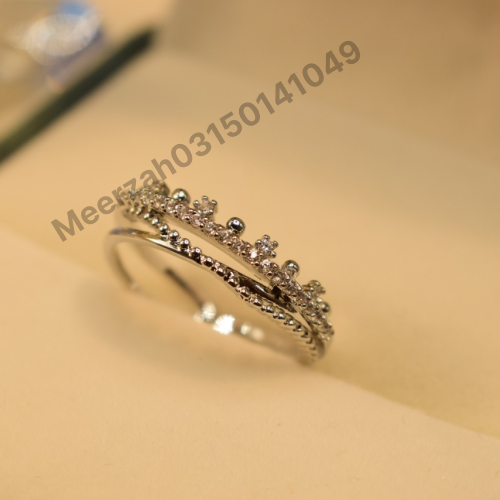 Stylish Crystal Stone Silver Plated Ring for Girls/Women