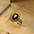 Stylish Black Stone Silver Plated Ring for Girls/Women