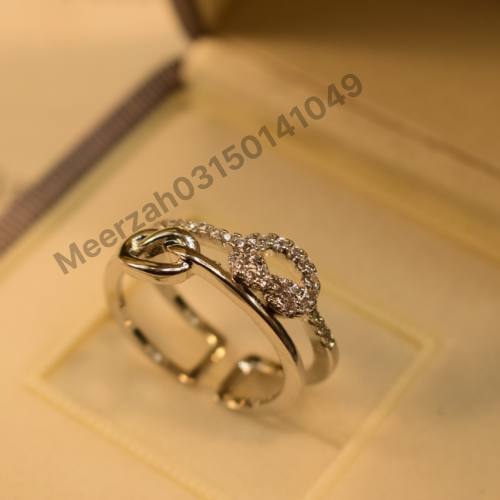 Stylish Crystal Stone Silver Plated Ring for Girls/Women