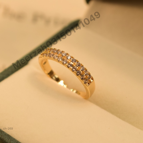 Stylish Crystal Gold Plated Ring for Girls/Women