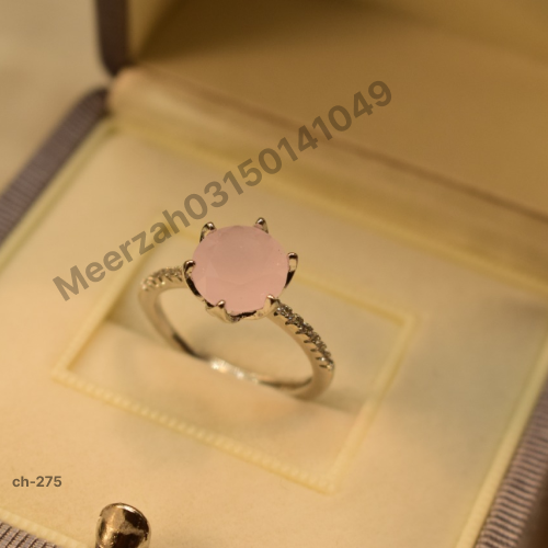 Pink Stone Silver Plated Ring for Girls/Women