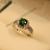 Stylish Green Stone Silver Plated Ring for Girls/Women