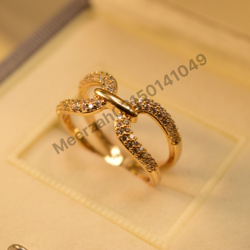 Unique Design Crystal Stone Gold Plated Ring for Girls/Women