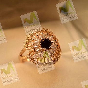 Elegant Black Zircon Crystal Ring for Girls/Women - Meerzah