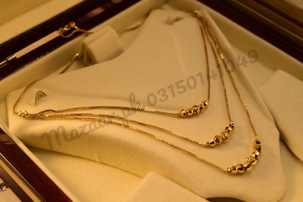 Elegant 18K Fancy Chain Mala Micro Gold Plated Pendant for Girls/Women - Meerzah