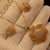 Antique Leaf Crystal Golden Necklace Sets for Girls/Women - Meerzah