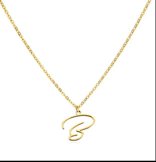 Gold Plated Letter Capital Alphabet Pendant Necklaces For Girls/Women