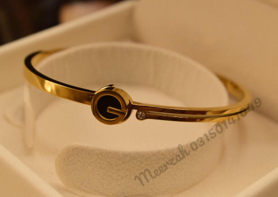 Elegant Fancy Black shade Golden Bangle Bracelet for Girls/Women - Meerzah