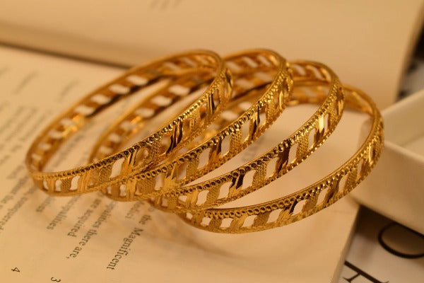 18k Fancy Design Fancy Gold Plated Bangles set for Girls/Women