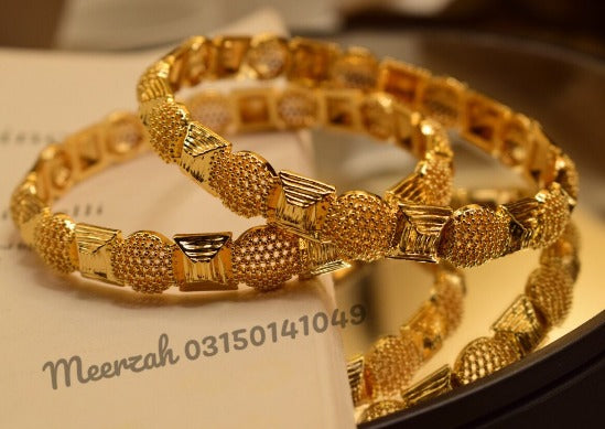 Elegant Gold Design Bangles Set for Girls/Women