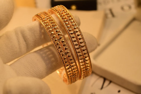 18k Fancy Micro Design Plated Bangles set for Girls/Women