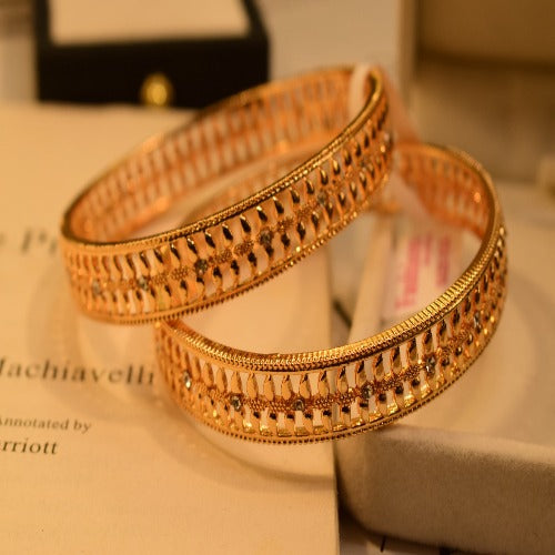 18k Fancy Micro Design Plated Bangles set for Girls/Women