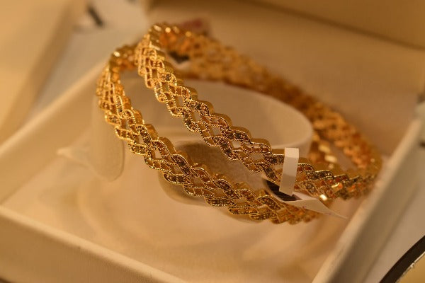 18k Fancy Crystal Design Plated Bangles set for Girls/Women