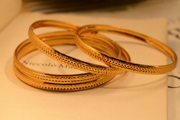 18k Fancy Design Gold Plated Bangles set for Girls/Women