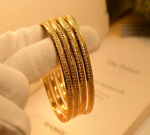 18k Fancy Design Gold Plated Bangles set for Girls/Women