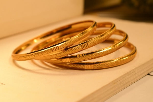 18k Elgant Design Gold Plated Bangles set for Girls/Women