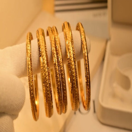 18k Fancy Stylish Design Gold Plated Bangles set for Girls/Women