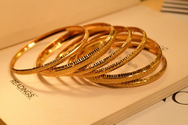 18k Fancy Stylish Design Gold Plated Bangles set for Girls/Women