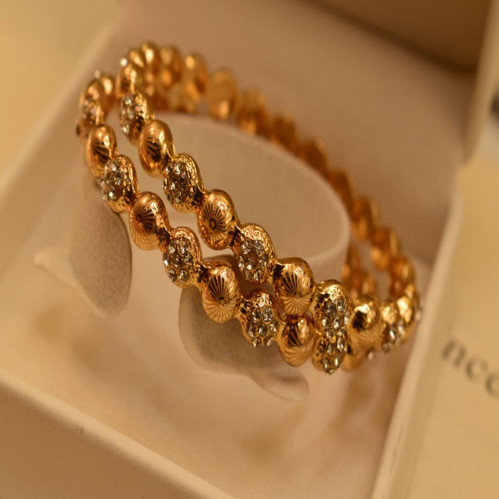 18k Elegant Design Gold Plated Bangles set for Girls/Women