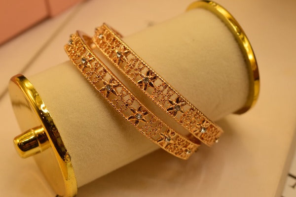 18k Elegant Design Stylish Gold Plated Bangles set for Girls/Women