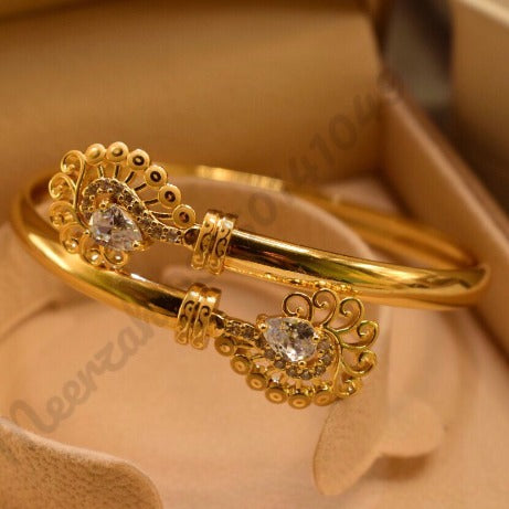 Stunning Single Kara Gold Design Bracelet for Girls/Women - Meerzah