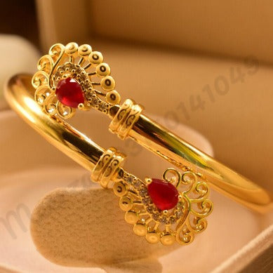 Stunning Single Kara Maroon Gold Design Bracelet for Girls/Women - Meerzah