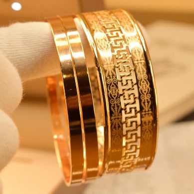 Fancy Elegant Golden Design Bangles Set for Girls/Women - Meerzah