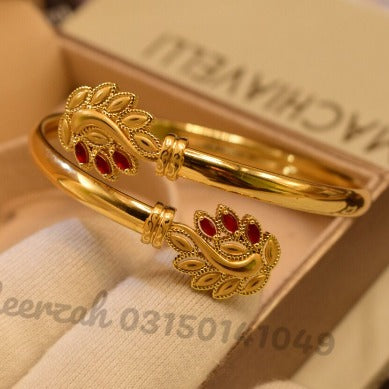 Fancy Single Kara Gold Design Bangles for Girls/Women - Meerzah