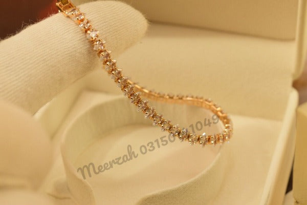 Elegant Fancy crystal Golden Bracelet for Girls/Women - Meerzah