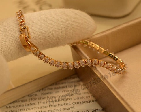 Elegant Fancy crystal Golden Bracelet for Girls/Women - Meerzah