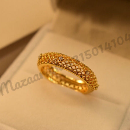 Elegant Golden Challa Crystal Ring for Girls/Women - Meerzah