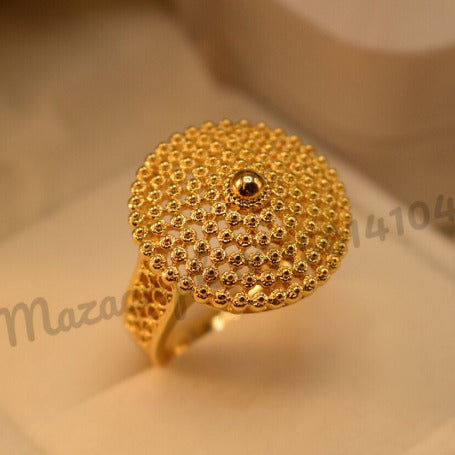 Fancy Unique Round Golden Ring for Girls/Women - Meerzah