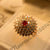 Elegant Maroon Small Stone Gold Plated Crystal Ring for Girls/Women - Meerzah