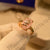 Elegant White Small Stone Gold Plated Crystal Ring for Girls/Women - Meerzah