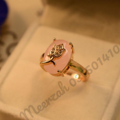 Elegant White Small Stone Gold Plated Crystal Ring for Girls/Women - Meerzah