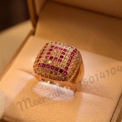 Elegant Multi Mini Square Zircon Crystal Ring for Girls/Women - Meerzah