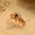 Beautiful Gold Design Black Stone Crystal Ring for Girls/Women - Meerzah
