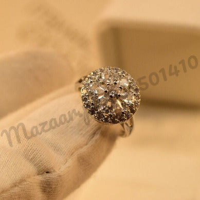 Stylish Crystal Silver Plated Zircon Ring for Girls/Women - Meerzah