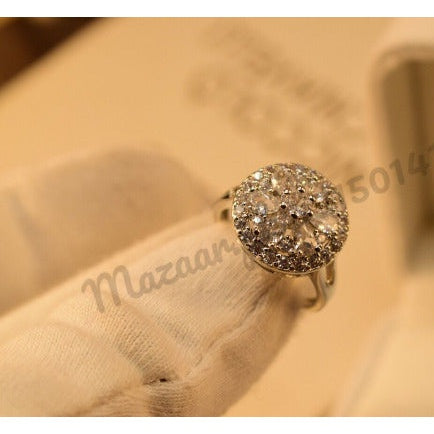 Stylish Crystal Silver Plated Zircon Ring for Girls/Women - Meerzah