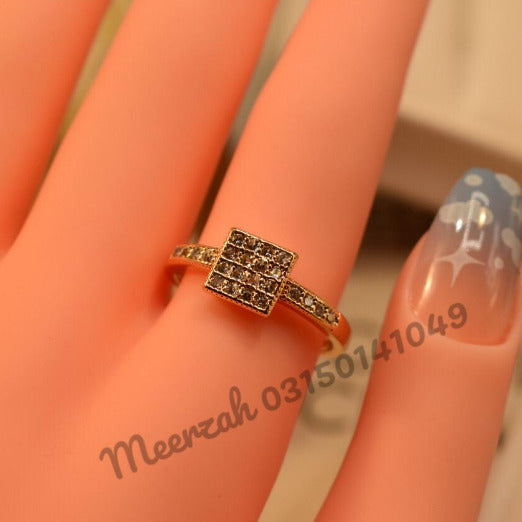 Fancy Stylish Golden White Crystal Ring for Girls/Women