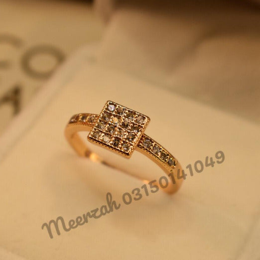 Fancy Stylish Golden White Crystal Ring for Girls/Women