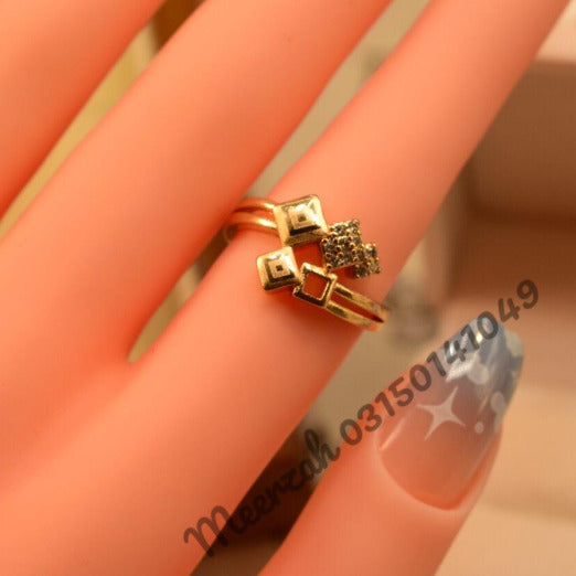 Beautiful Stylish Golden White Crystal Ring for Girls/Women